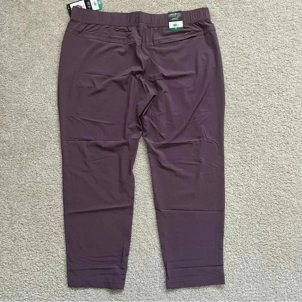 Eddie Bauer Traveler Ankle Pant Women Sz XL purple Stretch Light Weight 1669563